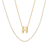 CZ Initial H Tennis Necklace And Pendant Set In 14K Gold Over Brass 4.05ctw
