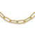 14K Yellow Gold Polished Textured Oval Link Necklace