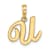 14k Yellow Gold Script Letter U Initial Pendant