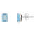6x4mm Emerald Cut Aquamarine 14k White Gold Stud Earrings