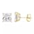 14k Yellow Gold Cubic Zirconia Square Stud Earrings - 5MM