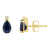6x4mm Pear Shape Sapphire with Diamond Accents 14k Yellow Gold Stud Earrings