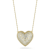 Sterling Statements 14K Yellow Gold Over Sterling Silver Pave Puffed
Heart Necklace