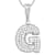 CZ Initial G Bubble Letter Pendant Necklace In Sterling Silver 1.83ctw