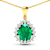 Green Zambian Emerald and White Diamond 14K Yellow Gold Pendant with 18
inch Cable Chain 2.85ctw