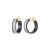 14K Yellow Gold Over Sterling Silver Wide Silver Color Glitter Black
Acrylic Hoops