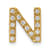 14K Yellow Gold Diamond Letter N Initial Charm