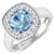 1.96ctw Blue Aquamarine and Diamond 14K White Gold Halo Ring