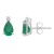 7x5mm Pear Shape Emerald with Diamond Accents 14k White Gold Stud Earrings