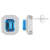 8x6mm Emerald Cut Swiss Blue Topaz And White Topaz Rhodium Over Sterling
Silver Double Halo Earrings