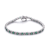 Emerald Color CZ Tennis Bracelet In Sterling Silver