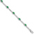 Rhodium Over 10k White Gold Diamond and Emerald Bracelet