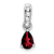 Rhodium Over 10k White Gold 0.5 cttw Pear Garnet and Accent Diamond Pendant