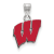 Sterling Silver Rhodium-plated LogoArt University of Wisconsin Small
Enamel Pendant