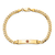 14k Yellow Gold Medical Red Enamel Curb Link ID Bracelet