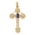 14K Yellow Gold 5x3mm Oval Tanzanite Cross Pendant