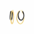 14K Gold Over Sterling Silver Double Oval Enamel Hoops in Black