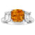 8mm Square Cushion Citrine And White Topaz Rhodium Over Sterling Silver Ring
