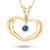 0.06ct Sapphire Heart Pendant in 14k Yellow Gold