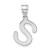 Rhodium Over 14k White Gold Polished Bubble Letter S Initial Pendant
