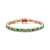Emerald Color CZ Tennis Bracelet In 18K Rose Gold Over Sterling Silver