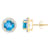 6mm Round Blue Topaz And Created White Sapphire 10k Yellow Gold Halo
Stud Earrings