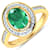 1.75ctw Green Emerald and Diamond 14K Yellow Gold Halo Ring