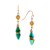 Gold Tone Bead Drop Wire Earrings