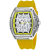 Christian Van Sant Men's Odyssey White Dial, Yellow Rubber Strap Watch