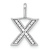 14K White Gold Diamond Lower Case Letter X Initial Pendant