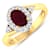 1.12ctw Red Ruby and Diamond 14K Yellow Gold Halo Ring