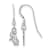Rhodium Over Sterling Silver MLB LogoArt Chicago White Sox Dangle Earrings