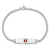 Rhodium Over 14k White Gold Medical Soft Diamond Shape Enamel Mariner
Link ID Bracelet