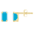 6x4mm Emerald Cut Turquoise 10k Yellow Gold Stud Earrings