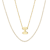 CZ Initial I Tennis Necklace And Pendant Set In 14K Gold Over Brass 4.05ctw