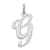 Rhodium Over Sterling Silver Fancy Script Letter G Initial Charm