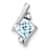 Rhodium Over 10k White Gold 0.5 ctw Cushion Aquamarine and Diamond Chain
Slide Pendant