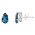 8x5mm Pear Shape London Blue Topaz Rhodium Over Sterling Silver Stud Earrings