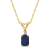 6x4mm Emerald Cut Sapphire with Diamond Accent 14k Yellow Gold Pendant
With Chain