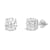 White Cubic Zirconia 14k White Gold Studs With Velvet Gift Box 4ctw