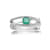 Round Emerald with White Sapphire Accents Sterling Silver Crossover Open
Design Ring, 0.65ctw