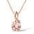 Natural Pink Rose Quartz 14K Rose Gold Round Shape Over Sterling Silver
Pendant with Chain