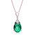 Emerald Color CZ Teardrop Pendant In 18K Rose Gold Over Sterling Silver