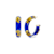 14K Yellow Gold Over Sterling Silver Small Gold Leaf Acrylic Hoops in
Royal Blue