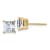14K Yellow Gold 2.5ct. 6.0mm Princess D E F Pure Light Moissanite Earrings