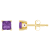 4mm Princess Cut Amethyst 14k Yellow Gold Stud Earrings