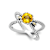 Citrine X-Design Ring In Sterling Silver With 18K Gold Accents