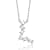 Initial L Mixed Cut CZ Pendant Necklace In Sterling Silver 18 Inch