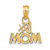 14k Yellow Gold Polished Textured Number 1 MOM Pendant
