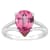 12x8mm Pear Shape Pink Topaz Rhodium Over Sterling Silver Ring